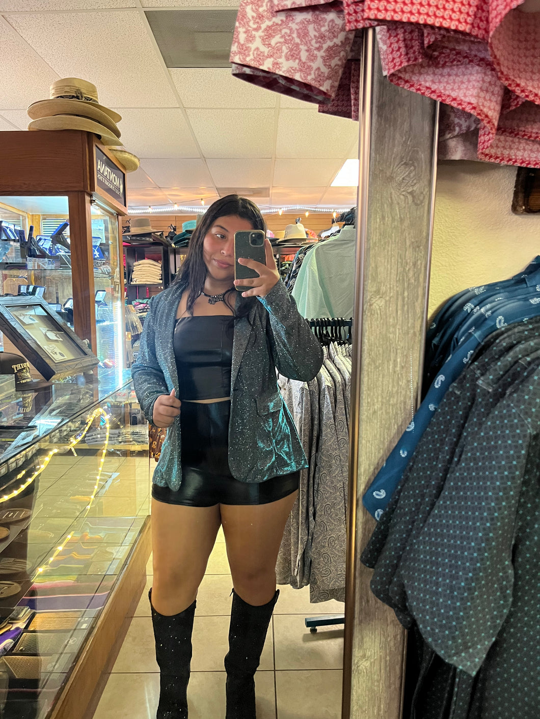 R&R Teal Iridescent Blazer