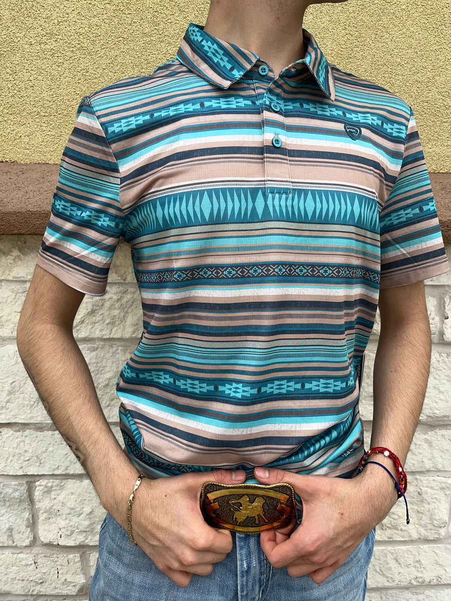 Rock & Roll Blue/Khaki Polo