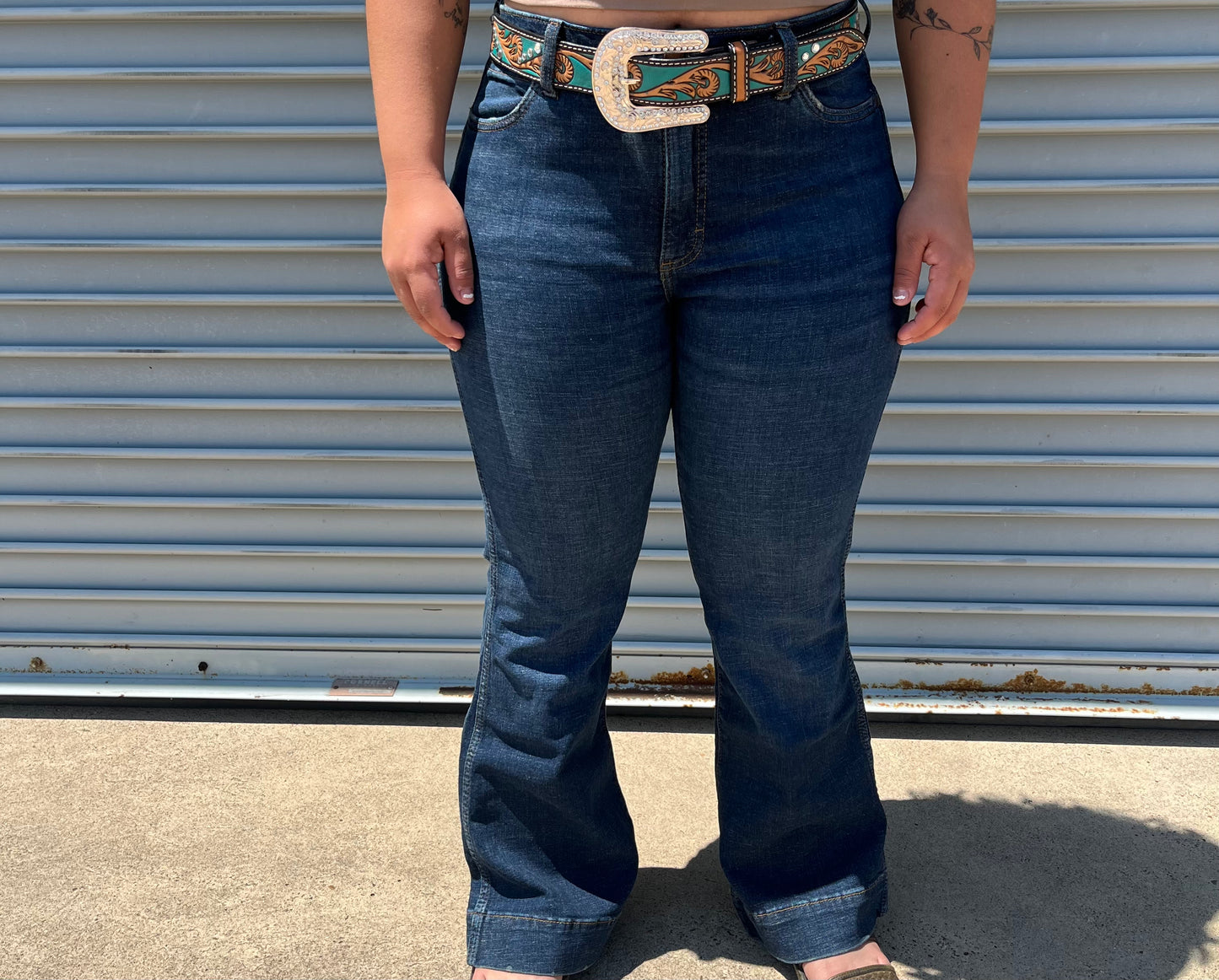 Wrangler Western Retro Dark Wash Trousers