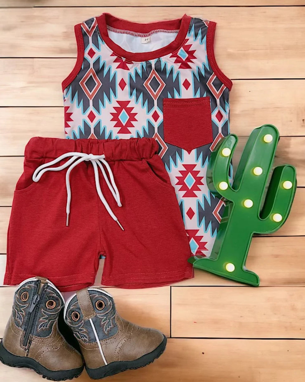Tank Vs Aztec Aztec Tank & Short Set – Triple A Farm & Ranch, LLC