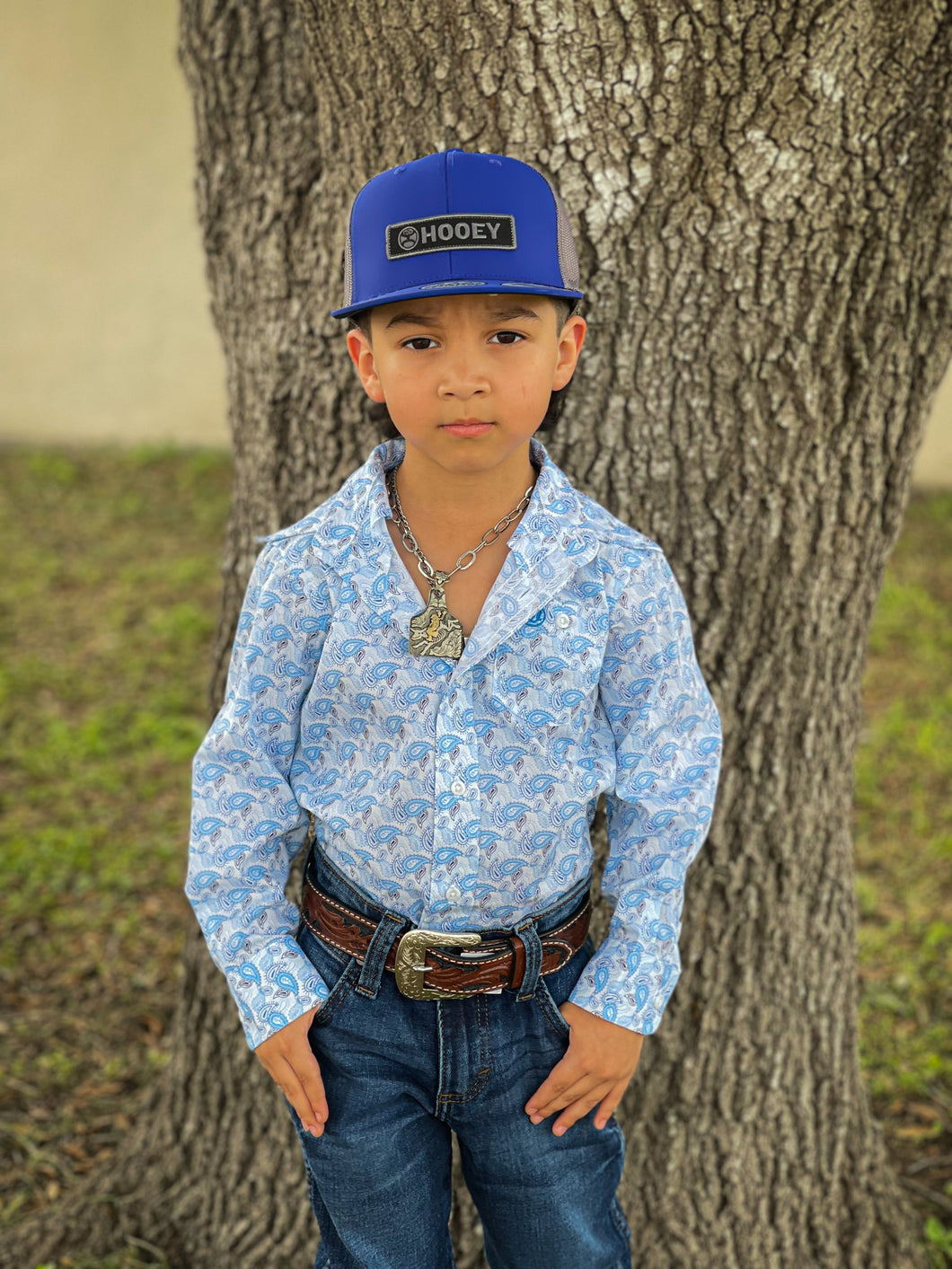 Wrangler Boys Blue Paisley Classic LS