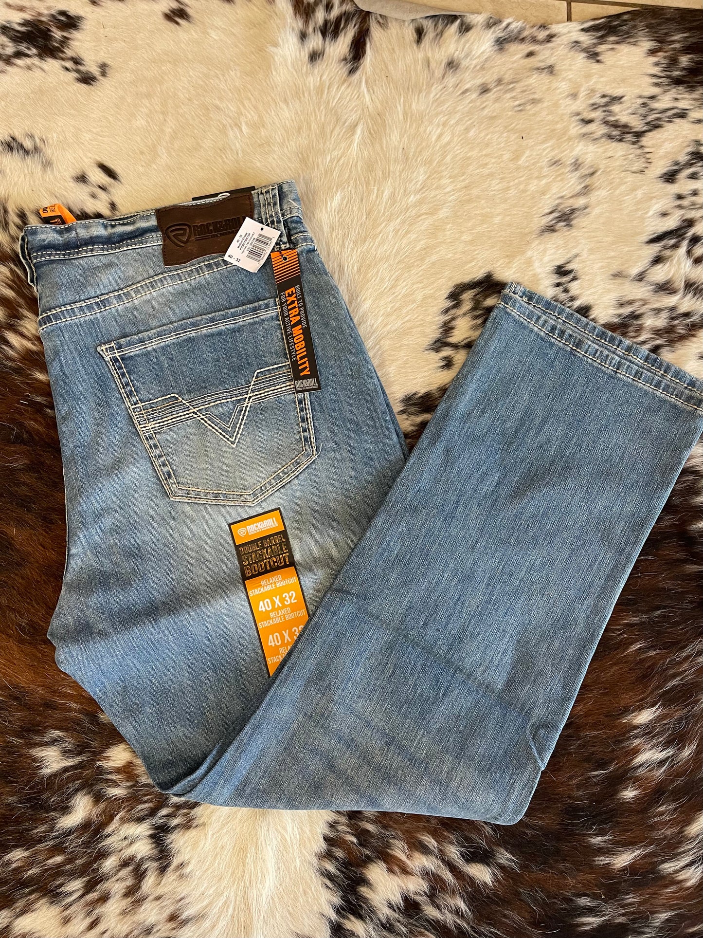 Rock&Roll Denim Two Tone Stackable Bootcut Jeans - Medium Vintage