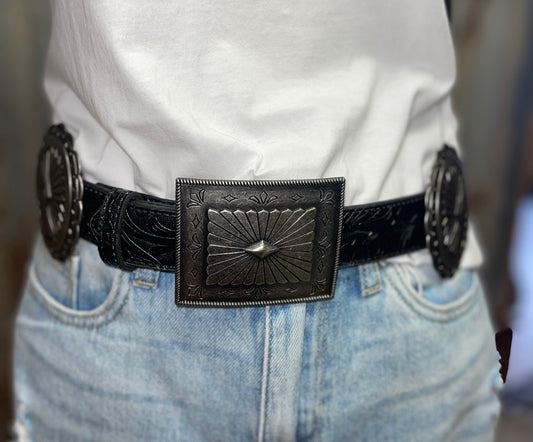 Rodeo Girl Black Concho Belt