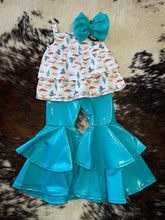 Load image into Gallery viewer, Girl&#39;s Teal Leather Pants

