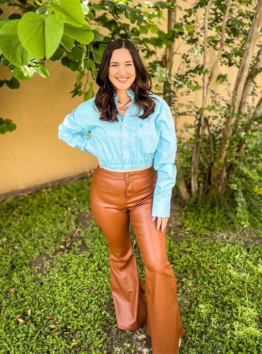 Rock & Roll Women's Pleather Bell Bottoms