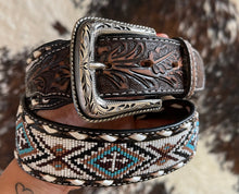 Load image into Gallery viewer, Nacona Men&#39;s Beaded Cross Belt
