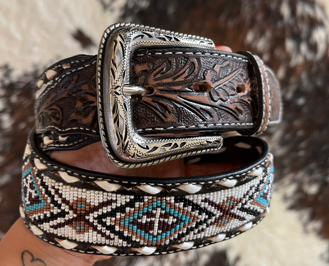 Nacona Men's Beaded Cross Belt