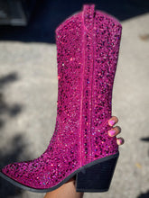 Load image into Gallery viewer, Fuchsia Rhinestone Boots
