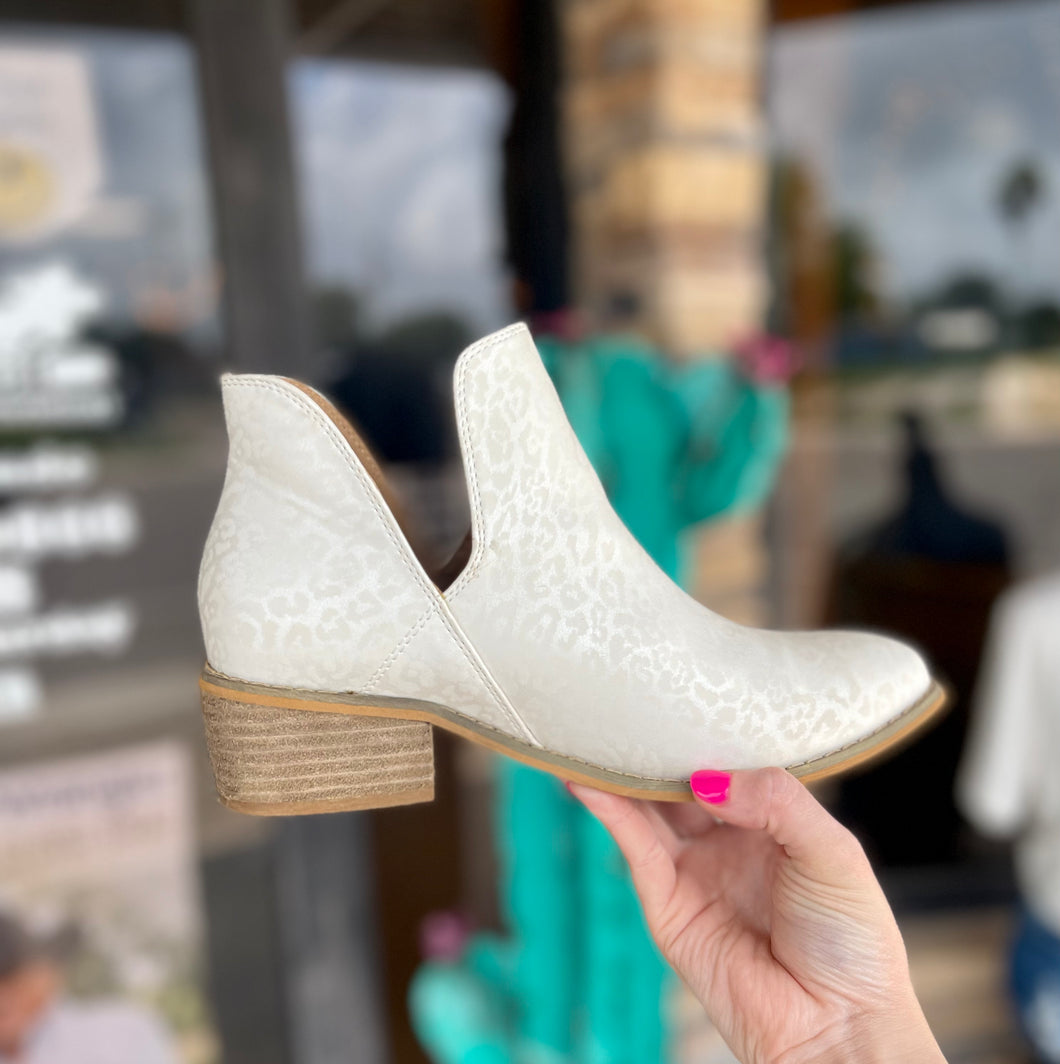 White Leopard Booties