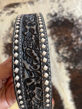 Load image into Gallery viewer, Nacona Men&#39;s Black Hand Tooled Belt

