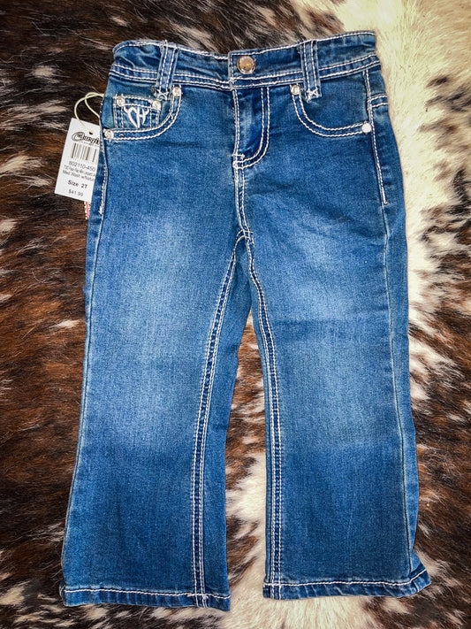 Toddler & Youth Cowgirl Hardware Leopard Flap Jeans