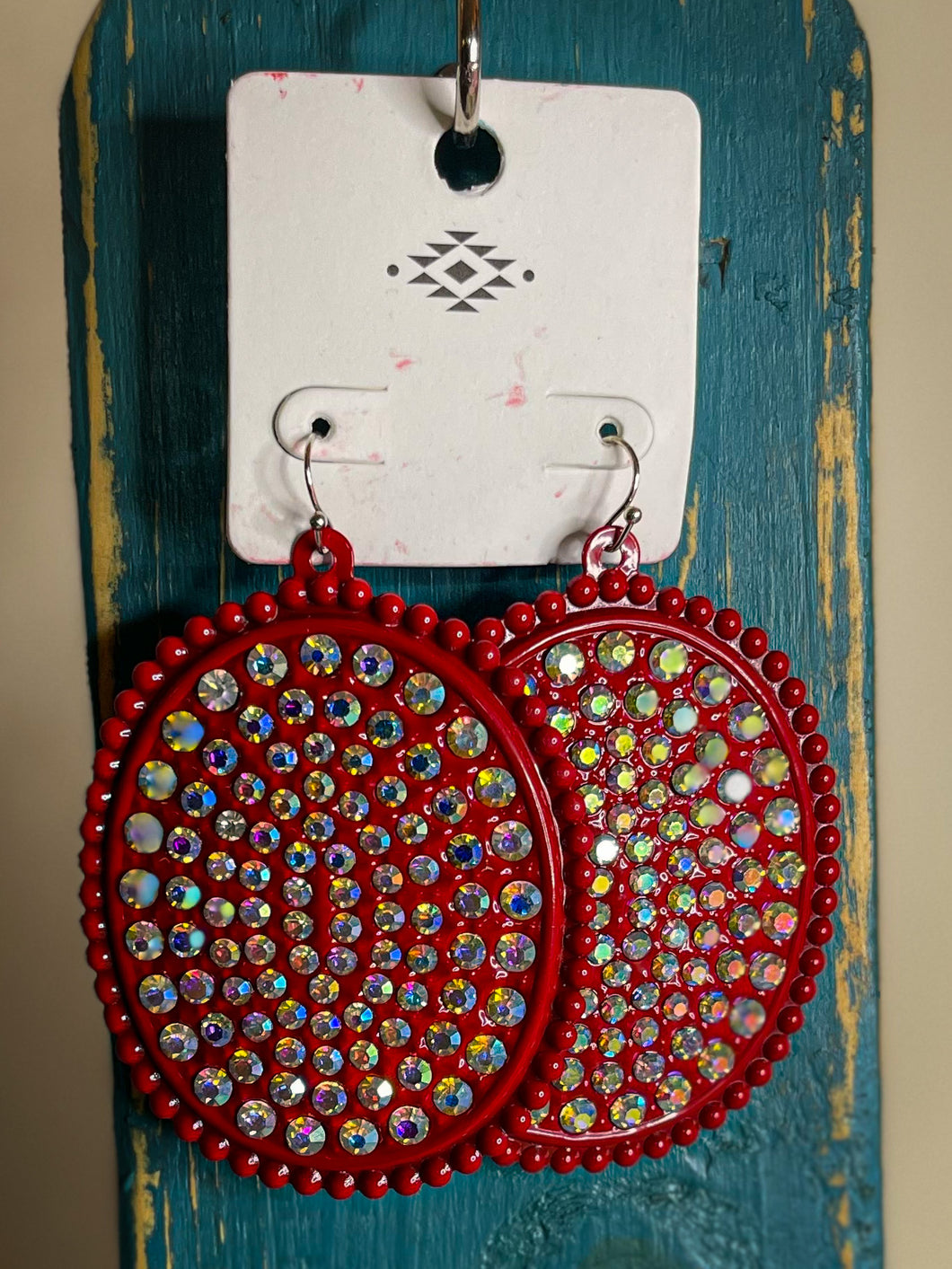 Red Rhinestone Earrings