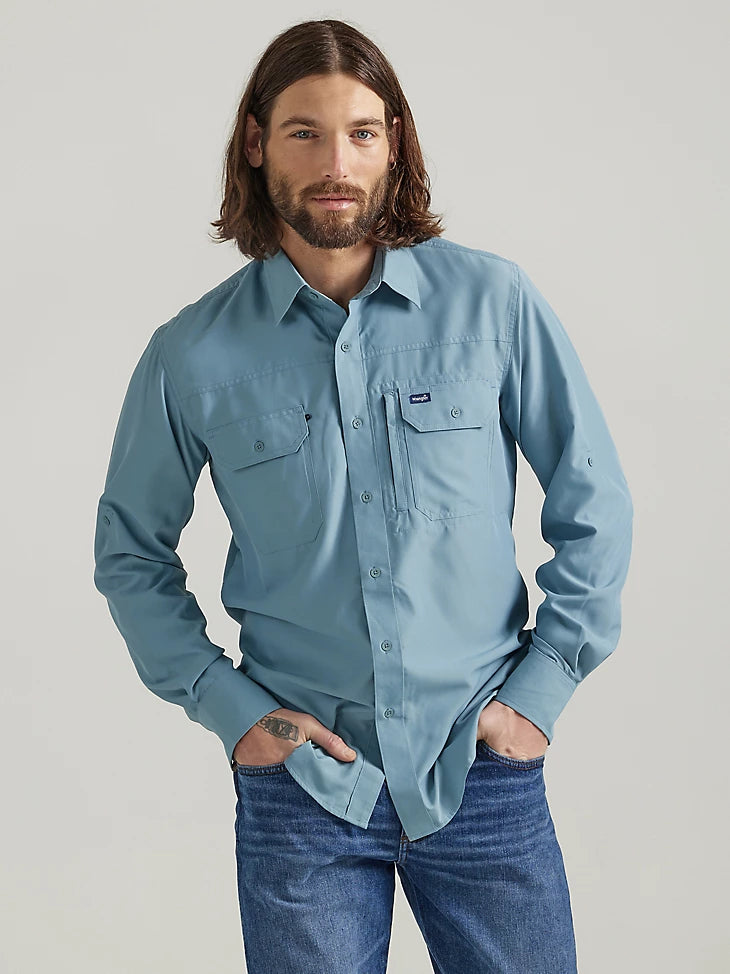Wrangler Sky Blue Performance L/s