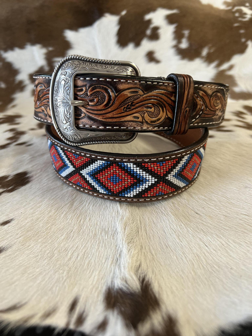Men's Royal Blue w/ Red Beaded Belt