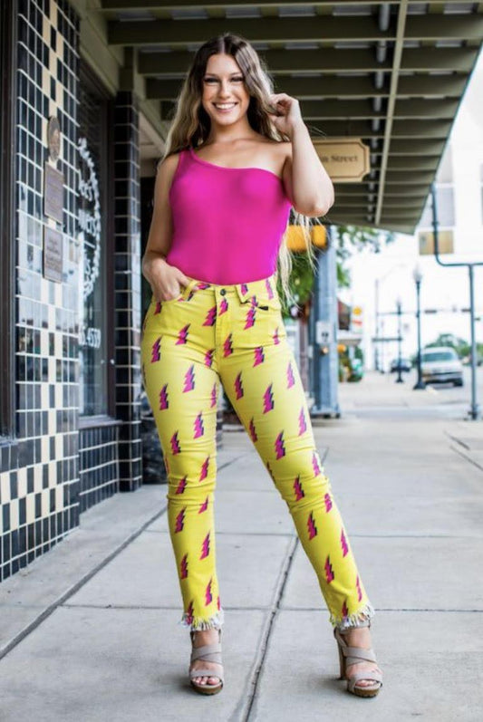 Lighting Bolt Mid Rise Jeans