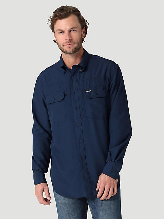 Wrangler Navy Blue Performance Long-sleeve