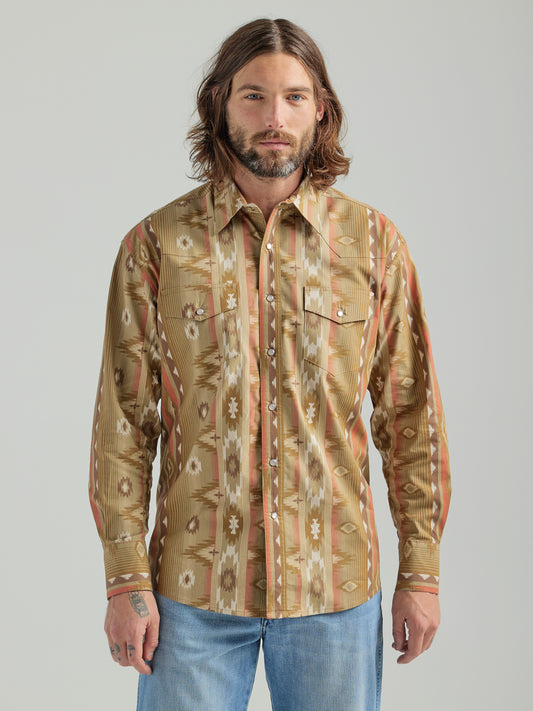 Wrangler Men's Brown Checotah Ls