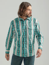 Load image into Gallery viewer, Wrangler Men&#39;s Turquoise Aztec Checotah L/s
