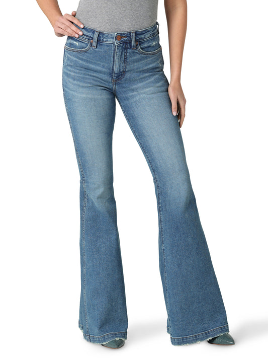 Wrangler Retro Womens Light Wash Flares
