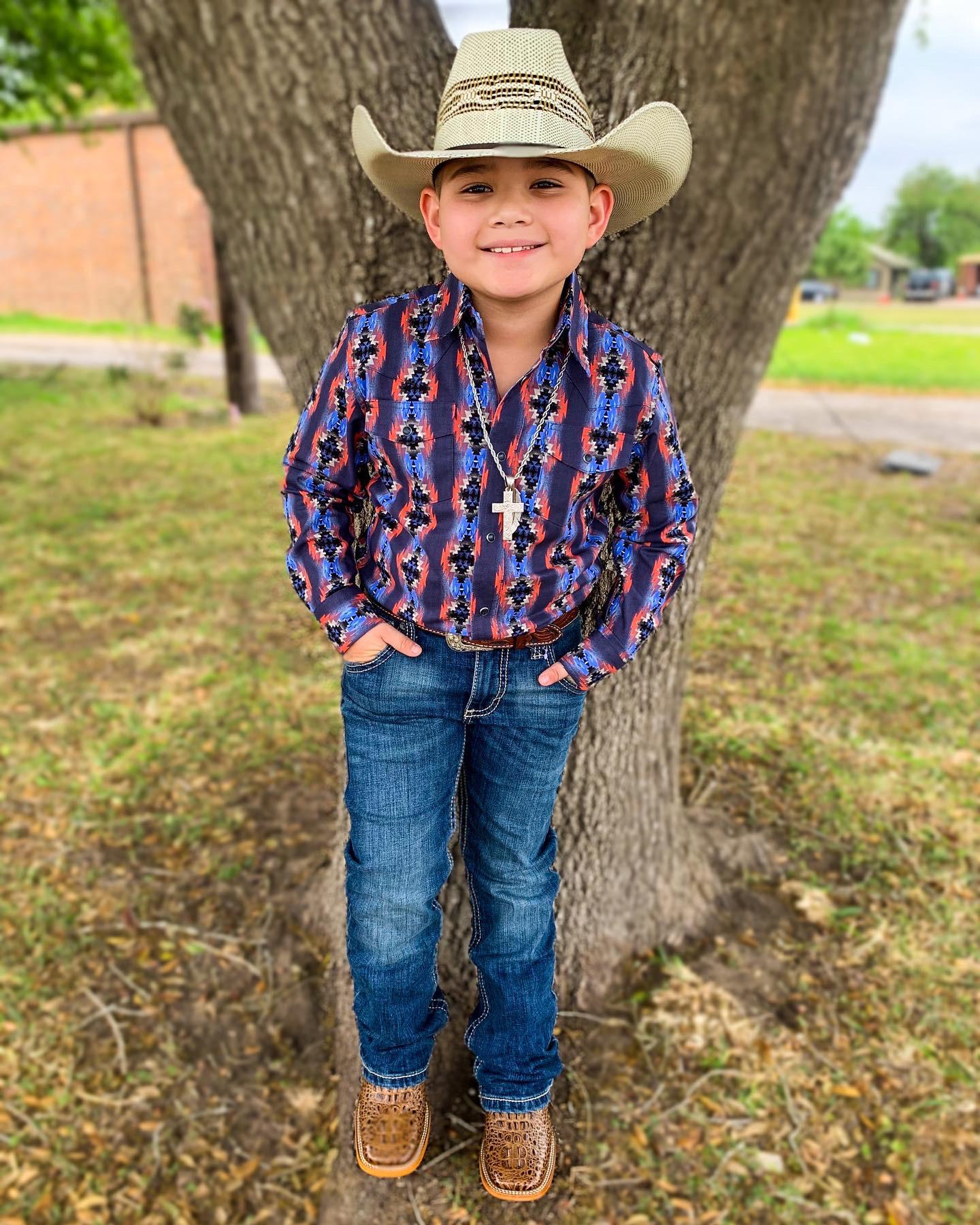 Wrangler Boys Checotah Ls Pearlsnap