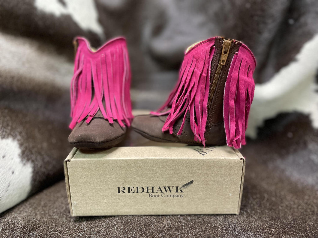 Infant Fuchsia Fringe Boots