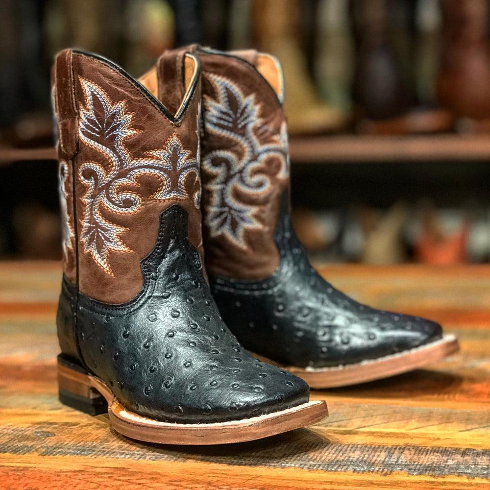 Tanner Mark Youth Ostrich Boots- DUKE