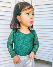 Load image into Gallery viewer, Lana Lace Pine Green Leotard
