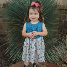 Load image into Gallery viewer, Girl&#39;s Shea Baby Denim and Brand Dress
