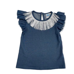 Girl's Shea Baby Denim Fringe Shirt