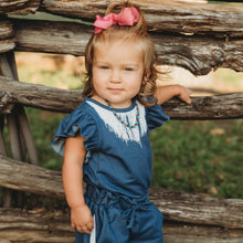 Load image into Gallery viewer, Girl&#39;s Shea Baby Denim Fringe Shirt
