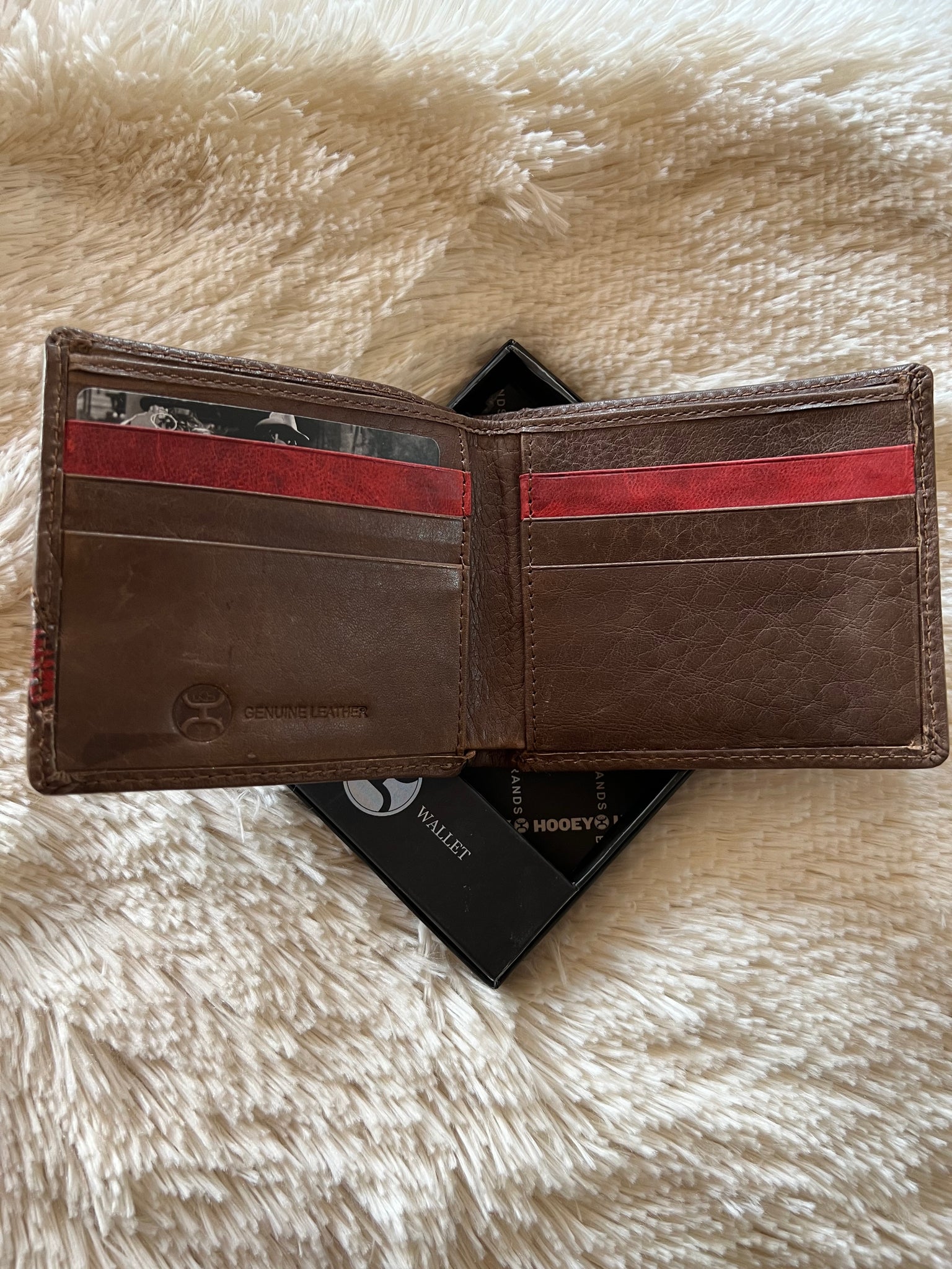 HOOEY Bi-Fold Leather Men's Wallet (Hands-Up - Nomad Print)