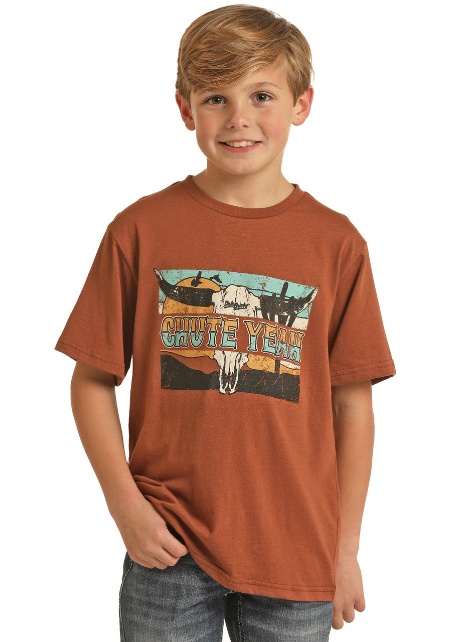 Youth Dale Brisby Rust Chute Yeah Tee