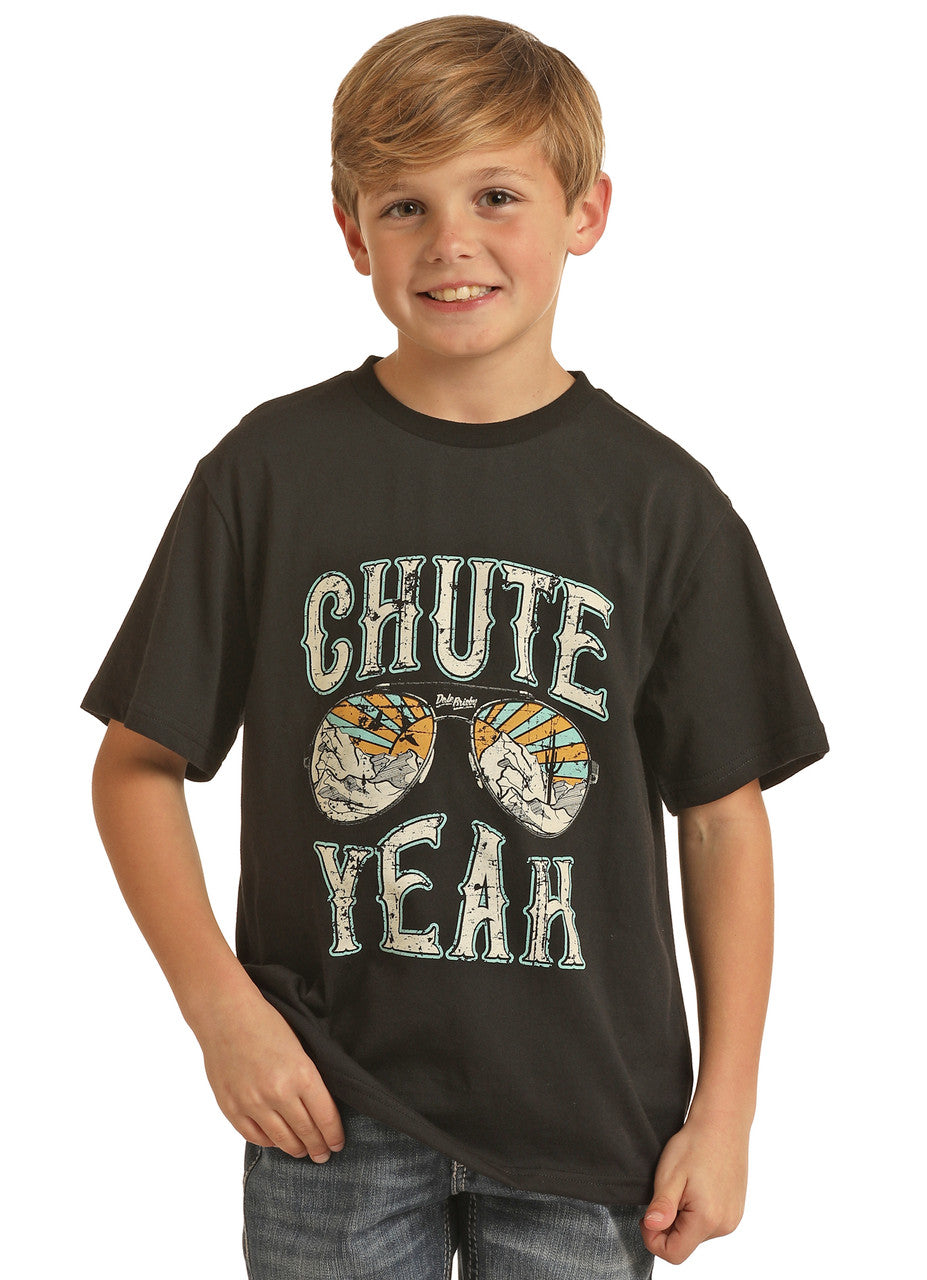 Youth Dale Brisby Black Chute Yeah Tee