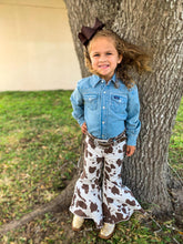 Load image into Gallery viewer, Girls Rock &amp; Roll Cowhide Bellbottoms
