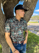Load image into Gallery viewer, Panhandle Rock &amp; Roll Brown Aztec Polo
