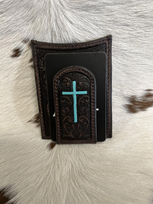 Ariat Turquoise Cross Money Clip