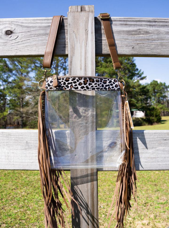 Kaitlyn Leopard Fringe Crossbody