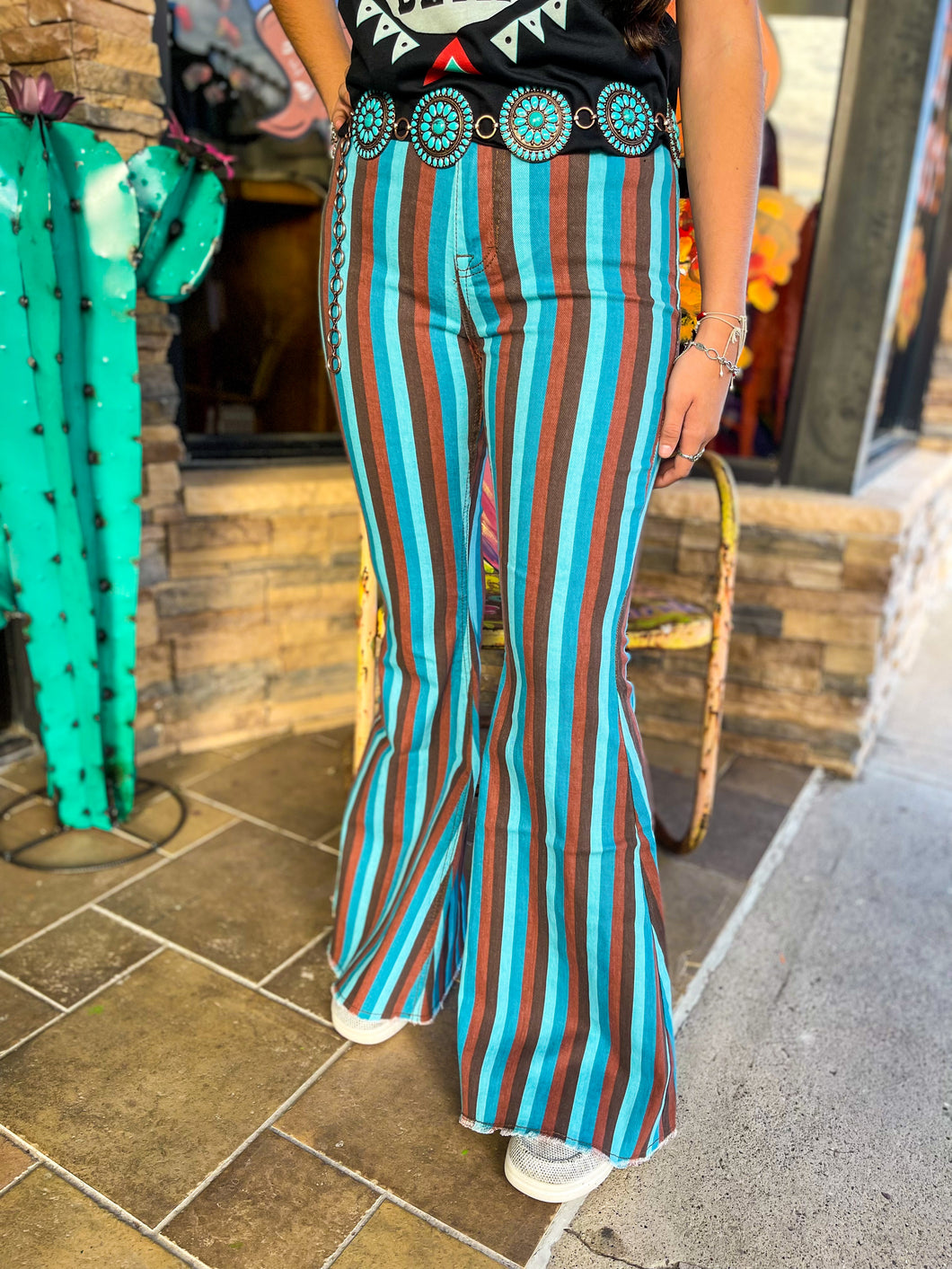 Rock & Roll Women's Striped Button Bell