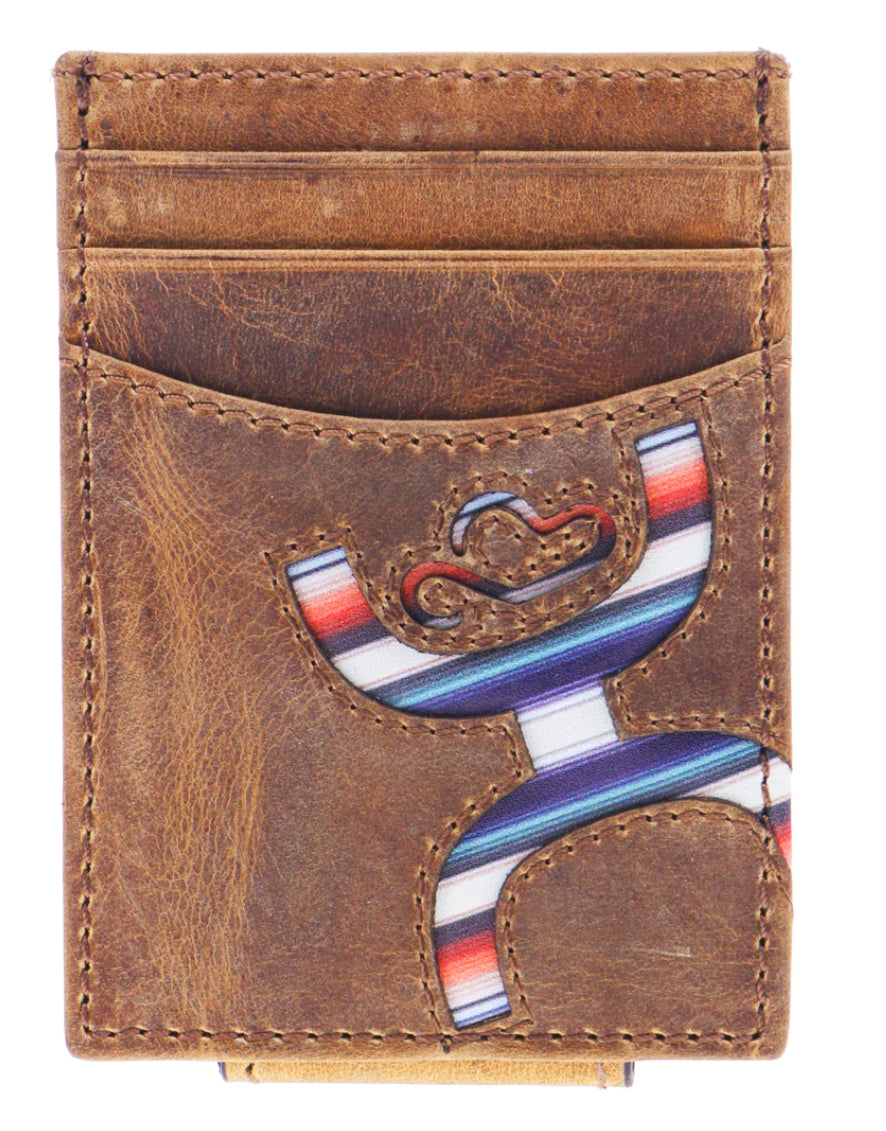 Hooey Original Money Clip Tan w/ Sunset Serape Print HMC013-TNSP✅