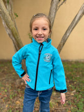 Load image into Gallery viewer, Infant/Toddler American Cowgirl Poly Shell Turquoise Jacket

