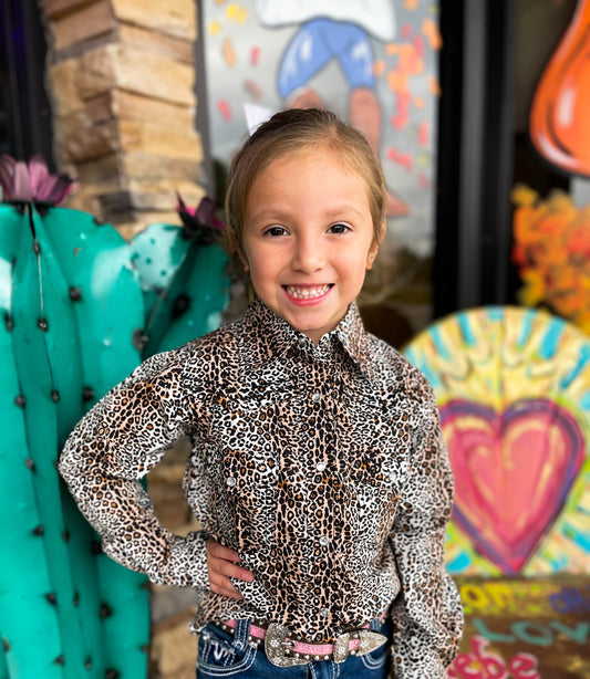 Youth Cowboy Hardware Leopard LS Shirt