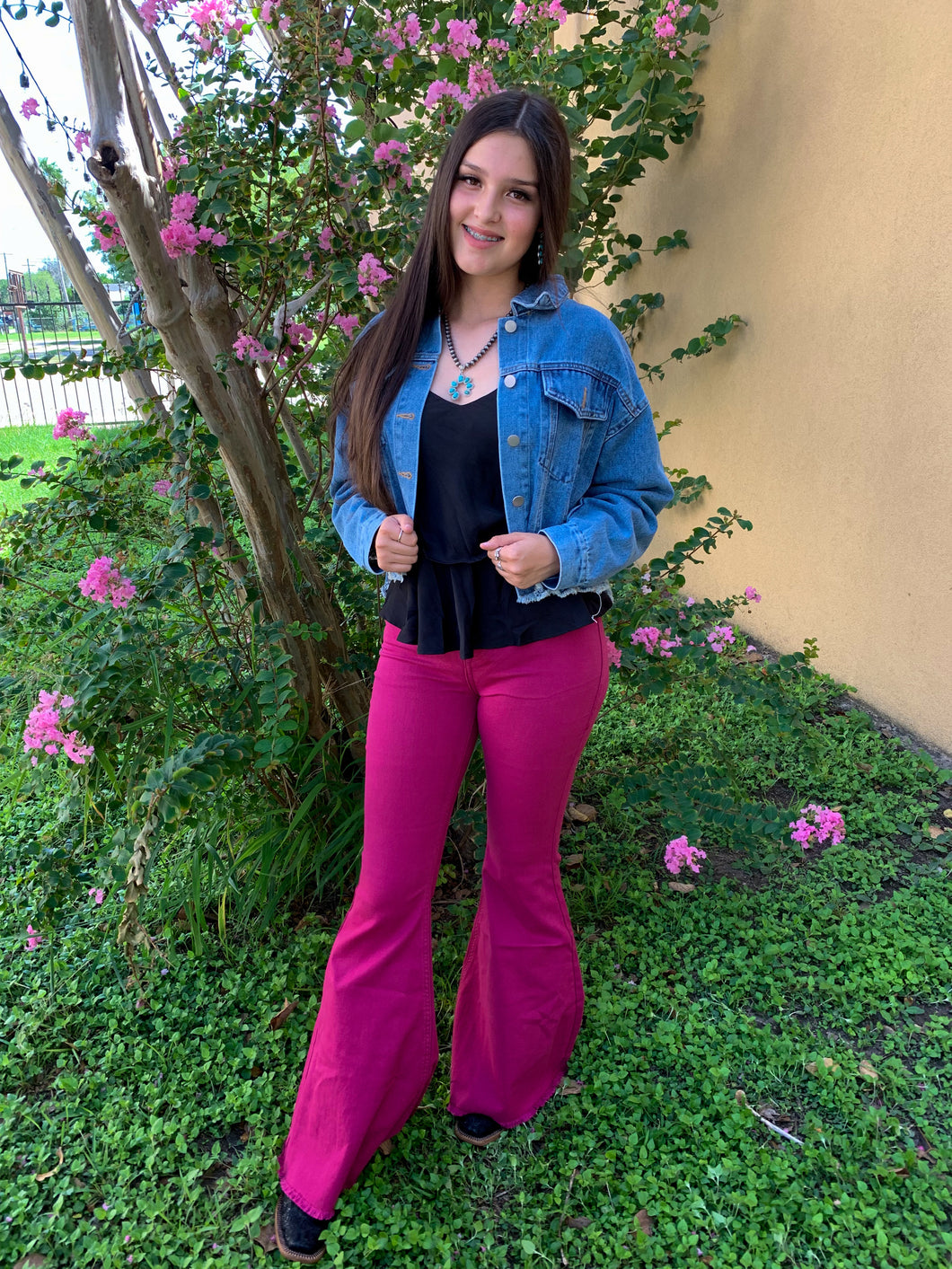 Rock & Roll Burgandy Highrise Bell Bottoms