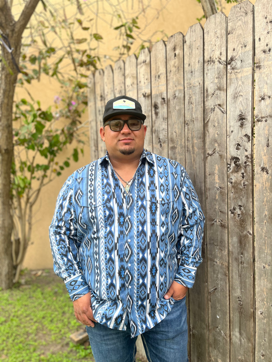 Wrangler Blue Checotah Pearl-snap