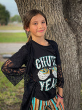 Load image into Gallery viewer, Girls Black Lace Kimono

