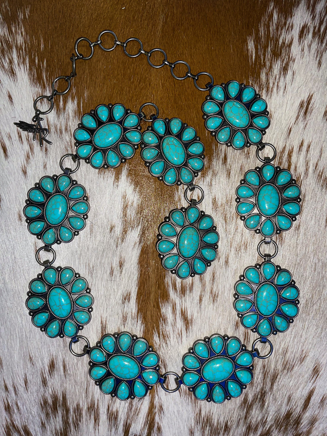 Turquoise Flower Concho Belt