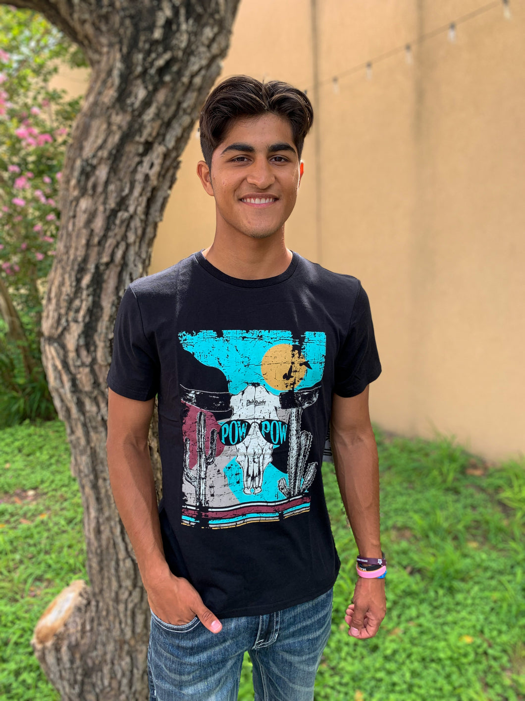 Men's Dale Brisby Bull Skull Pow Pow Tee