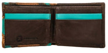 Load image into Gallery viewer, Patchwork Front Pocket Bi-Fold Wallet w/Turquoise Accents
