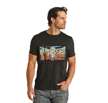 Load image into Gallery viewer, Rock &amp; Roll Bull Skull Graphic Tee

