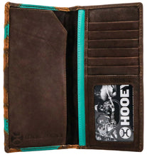 Load image into Gallery viewer, Montezuma Rodeo Hooey Wallet Brown/Turquoise w/ Patchwork
