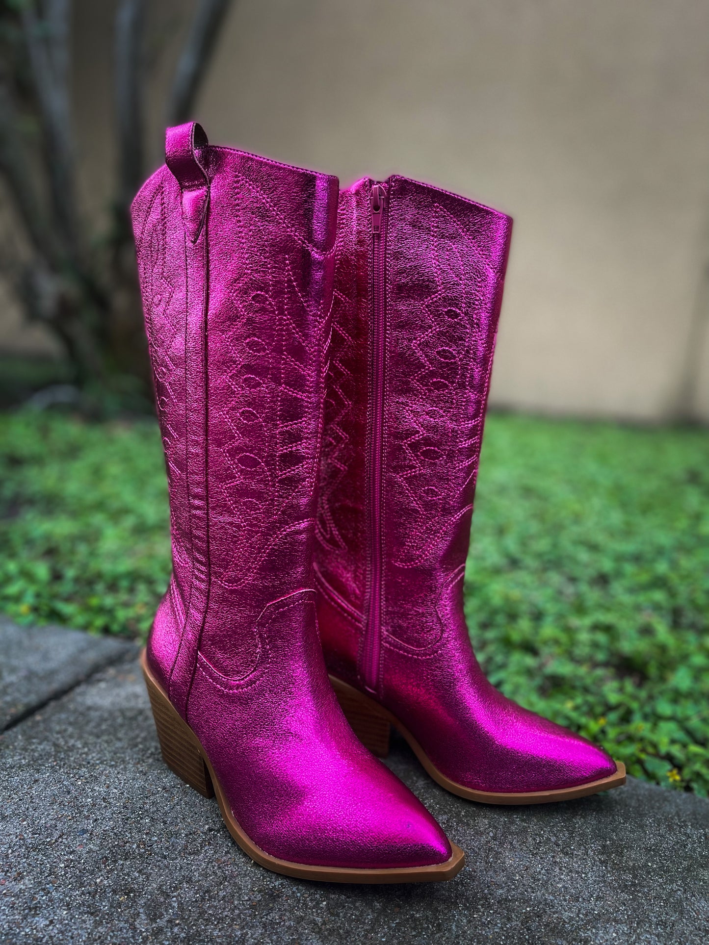 Fuchsia Metallic Boots